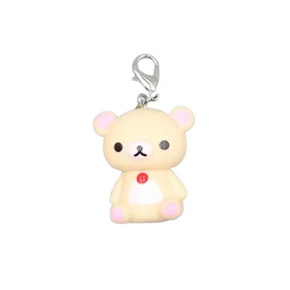 Rilakkuma Bear Keyrings - 2-Piece Kawaii Plush Doll Bag, Phone & Clothing Charms for Best Friends