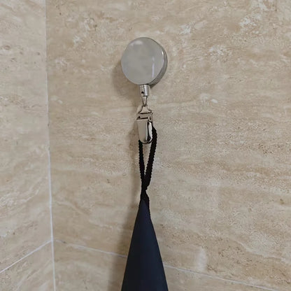 Automatic Retractable Towel Rack - Self-Adhesive Wall-Mounted Holder with Strong Clip