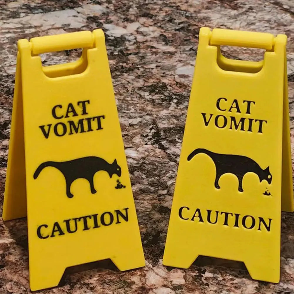 Funny Cat & Dog Vomit Yard Sign – Bright Yellow Outdoor Novelty Gift