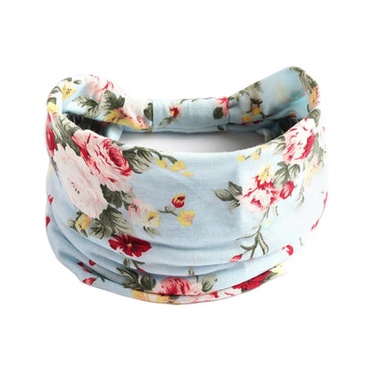 Bohemian Wide Cotton Stretch Headband for Women – Turban Headwrap, Bandage Hairband, Bandana Hair Accessories