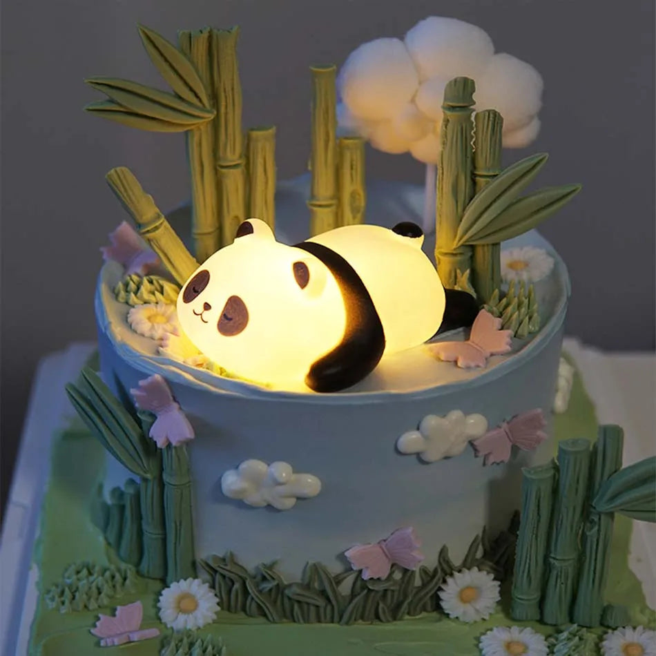 Panda LED Night Light - Cute Plastic Bedside Lamp for Kids, Bedroom & Living Room Decor