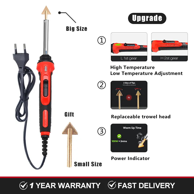 Car Bumper Repair Electric Soldering Iron | Thermal Stapler Leather Ironing Tool | Smoothing Tool with PP Glue Stick | Plastic Repair