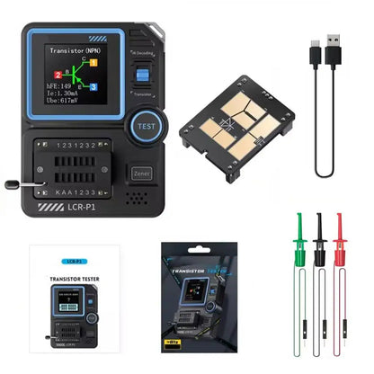 LCR-P1 Transistor Tester – Multifunctional Diode, Triode, MOSFET, Capacitance & Resistance Meter Tool