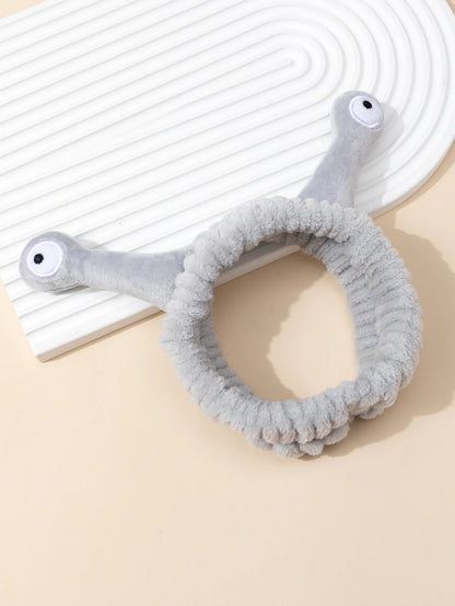 Cute Animal Ears Headband – Soft Coral Fleece with Fluffy Ball, Elastic Hair Band for Makeup & Face Washing
