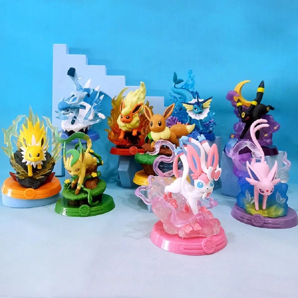 Pokémon Pikachu and Eevee Blind Box Figures - 8-Style Anime Collectible Action Dolls and Desktop Decorations for Birthday Gifts