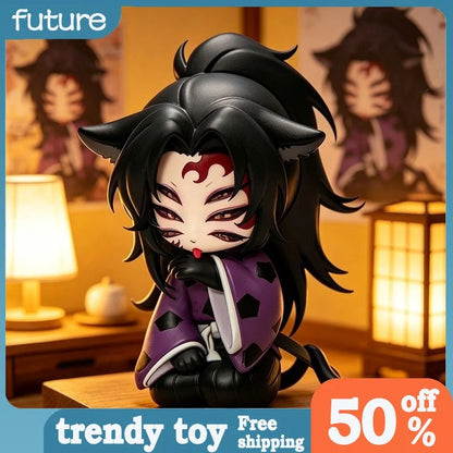 Demon Slayer Kokushibo Chibi Figure - PVC Anime Collectible Desktop Ornament Gift