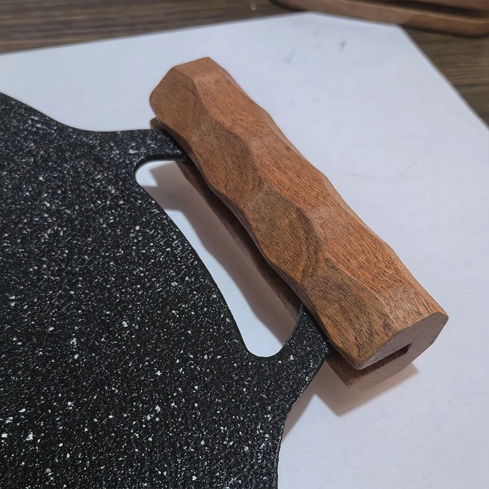 2Pcs Sapele Pan Handles - Heat-Resistant Insulated Anti-Scald Grips for Grill, Sauce & Sauté Pans