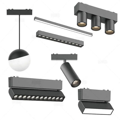 Smart Home Tuya Dimming 6mm Ultra-Thin Ceiling Mount Magnetic Track Light, 48V Slim Surface Mounted Linear Light