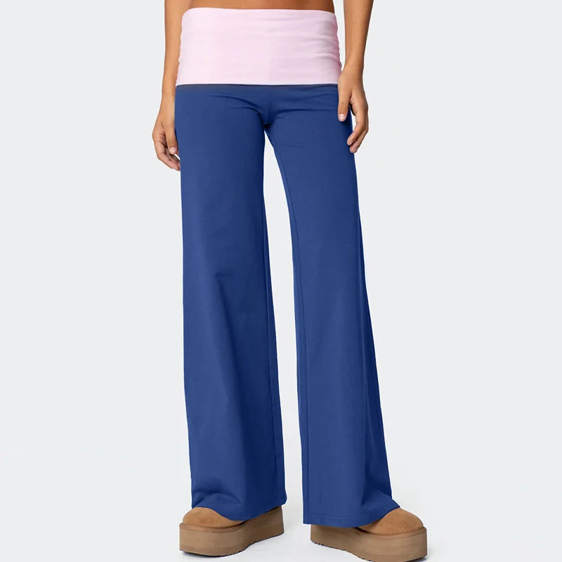 Women’s Casual Wide Leg Sweatpants – Low Rise Flared Yoga Lounge Pants for Teen Girls Back-to-School Outfit