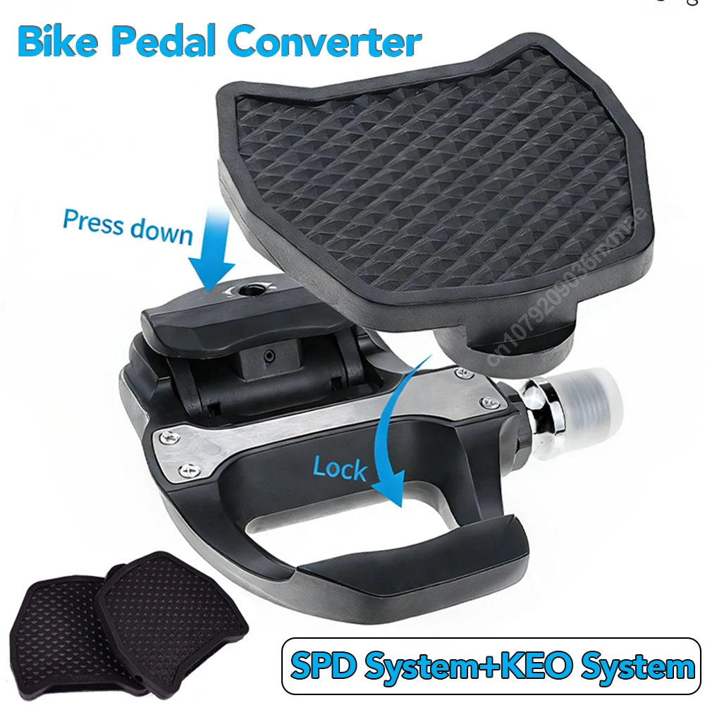 Bike Pedal Converter Adapter - Shimano SPD to KEO Clipless Pedal Flat Platform Cover
