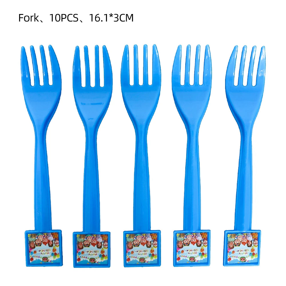 Cartoon JJ Melon Birthday Party Decorations Set – Disposable Tableware, Cups, Plates, Tablecloth, Balloons & Cake Topper for Kids & Baby Shower