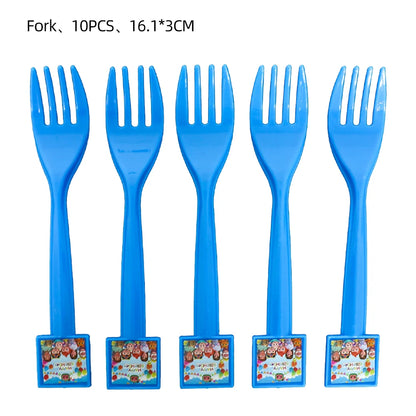 Cartoon JJ Melon Birthday Party Decorations Set – Disposable Tableware, Cups, Plates, Tablecloth, Balloons & Cake Topper for Kids & Baby Shower
