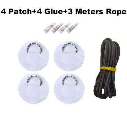 6.5CM D-Ring PVC Patch – Inflatable Boat, Kayak, SUP, Dinghy & Canoe Rope Ring Attachment