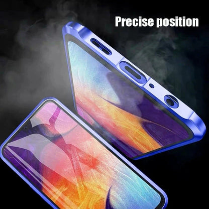 Metal Magnetic Phone Case - Double Sided Glass Protective Cover for Samsung Galaxy S23 S22 S21 Ultra Plus S20 FE A54 A53 A52 A71 A51 A34