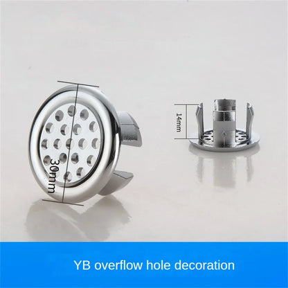 Round Ring Overflow Cover for Bath Sink – Plastic Tidy Trim for Ceramic Basin, Bathroom Sink Replacement Part