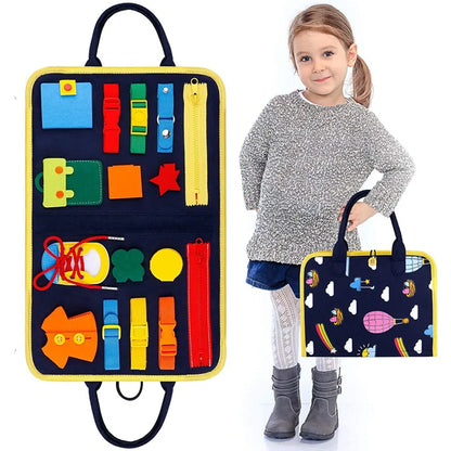 Montessori Busy Board for Toddlers – Sensory Toy for Preschool Learning & Fine Motor Skills, Travel Activities for Boys
