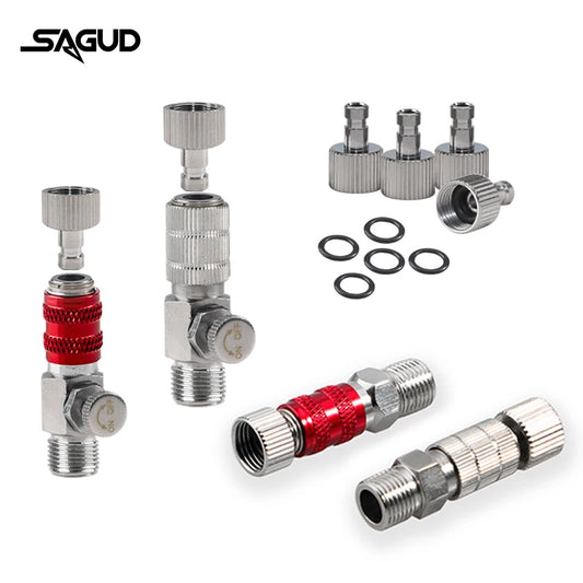 SAGUD Airbrush Quick Disconnect Kit – 1/8" Quick Release Fitting Adapter with 4 Extra Connectors for Hose & Airbrush Parts
