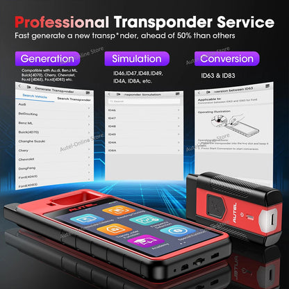 Autel MaxiIM KM100 Key Tool — OBD IMMO Key Generator with Chip/Transponder Read, Write & Clone, Lifetime Free Updates