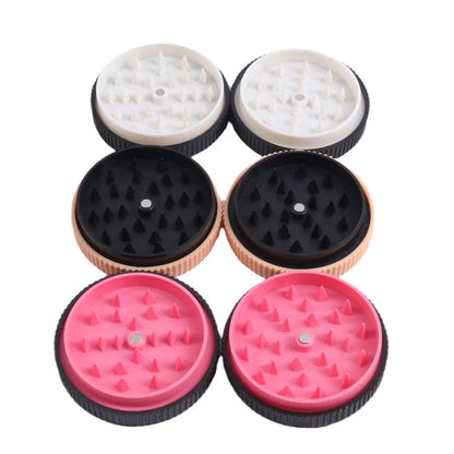60mm Plastic Herb Grinder – Cookie Biscuit Design Tobacco & Spice Crusher for Smoking