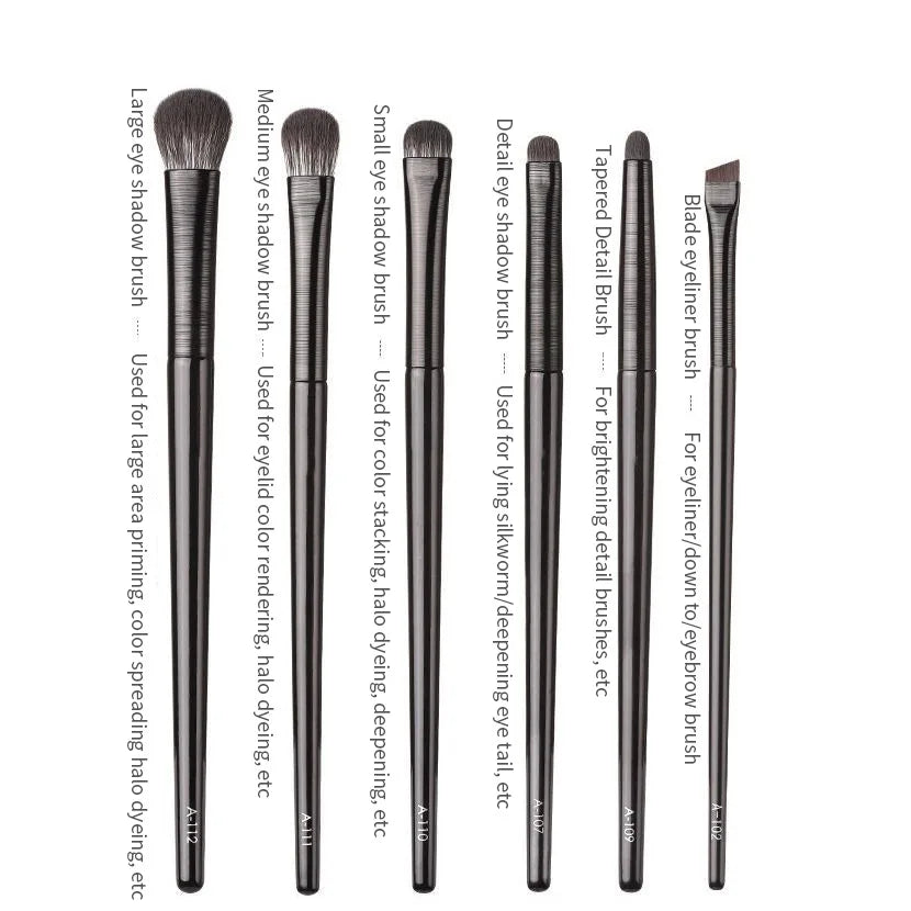 Natural Eye Makeup Brushes Set - Eyeshadow, Eyebrow, Contour, and Eyeliner Brushes for Women, Blending & Detail Tools