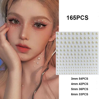 165PCS Non-Piercing Lip, Nail & Body Stickers – Self-Adhesive, Waterproof, Reusable Fake Jewelry for Lip, Eyebrow, Nose & Belly Button