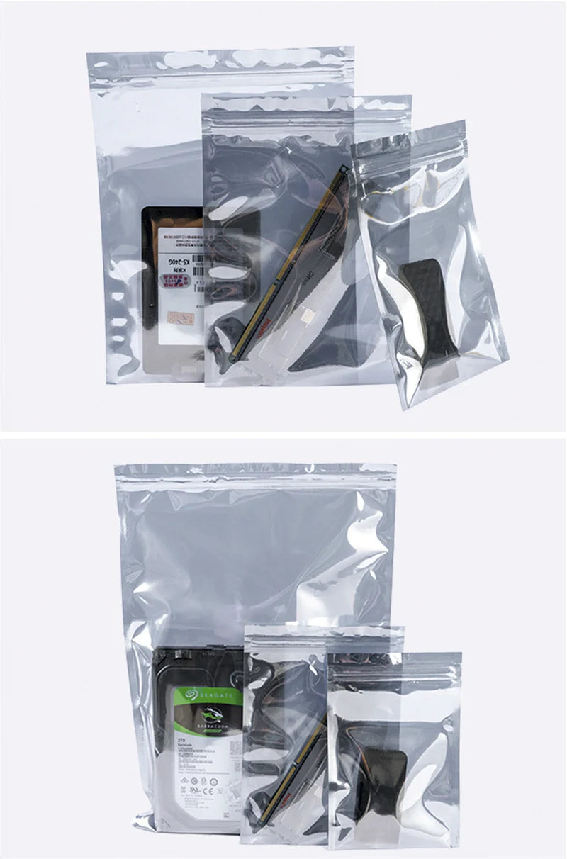 Transparent Anti-Static Shielding Bags – ESD Self-Sealing Pouches for Storage of Small Electronics & USB Accessories