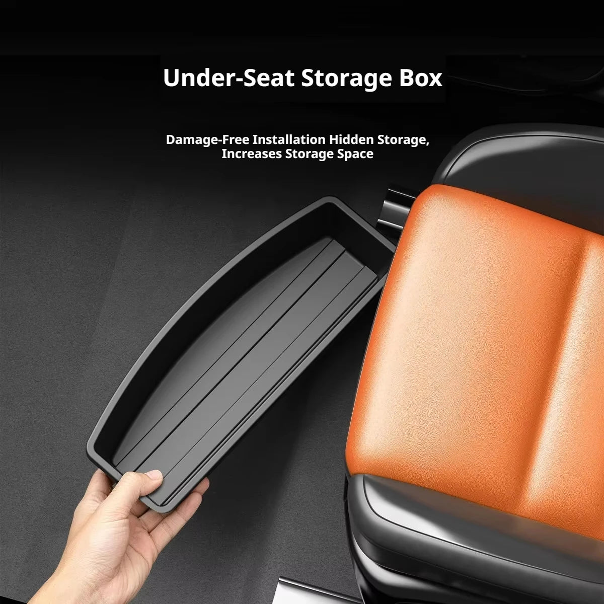 Universal Car Under-Seat Storage Box - ABS Anti-Slip Front Seat Drawer Organizer