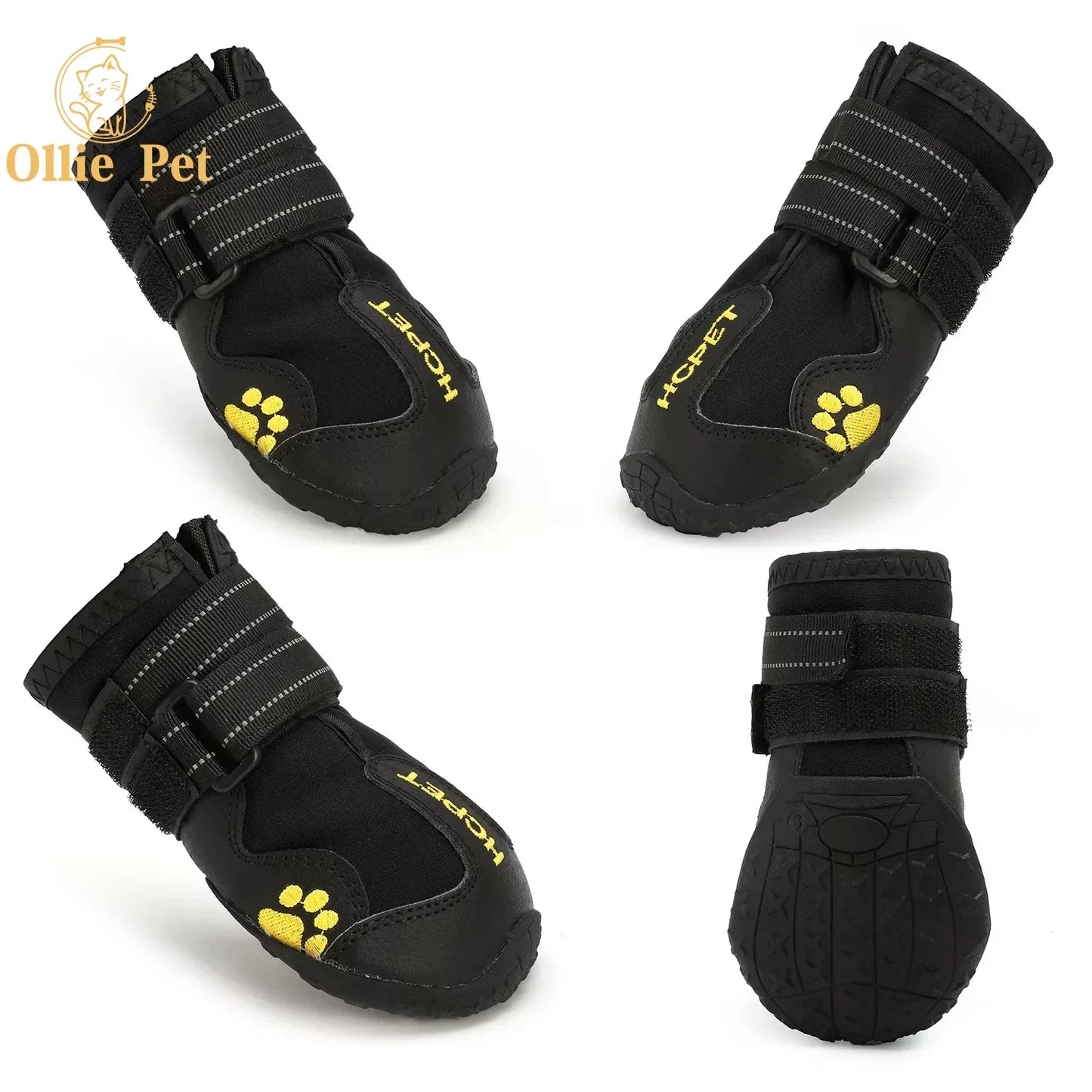Dog Shoes Waterproof Rain Boots — Anti-Slip, Warm Snow & Reflective Protection for Small and Large Pets