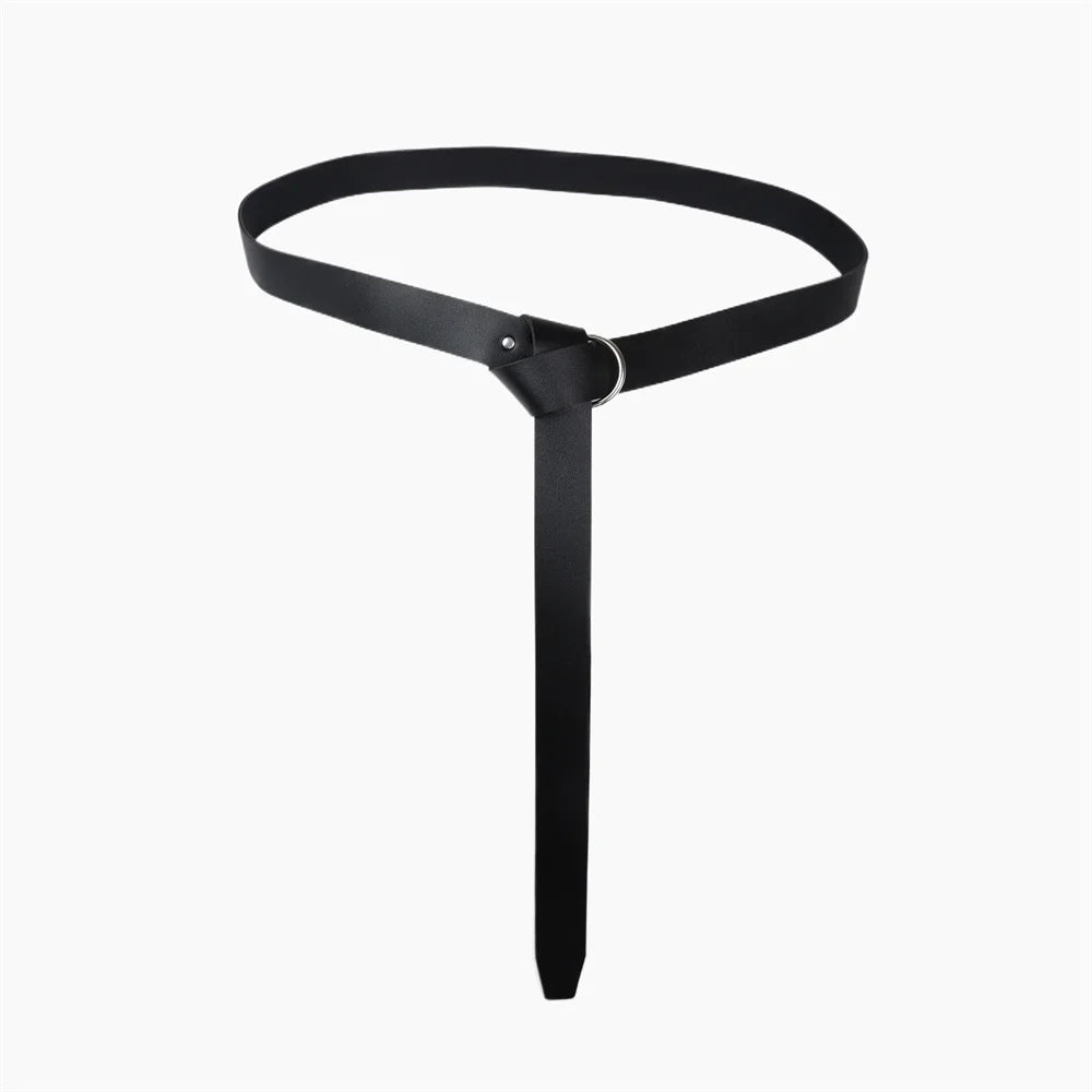 Halloween Medieval Cosplay Belt Set – Leather Waist Bag with Copper Coin & Sword Sheath for Brave Knight Role-Playing Accessories
