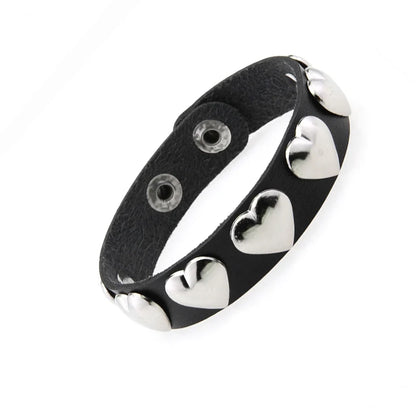 2024 Punk Cool Adjustable PU Bracelet for Men & Women – Vintage Gothic, Hip Hop, Rock, Kpop Dancer Jewelry Accessories