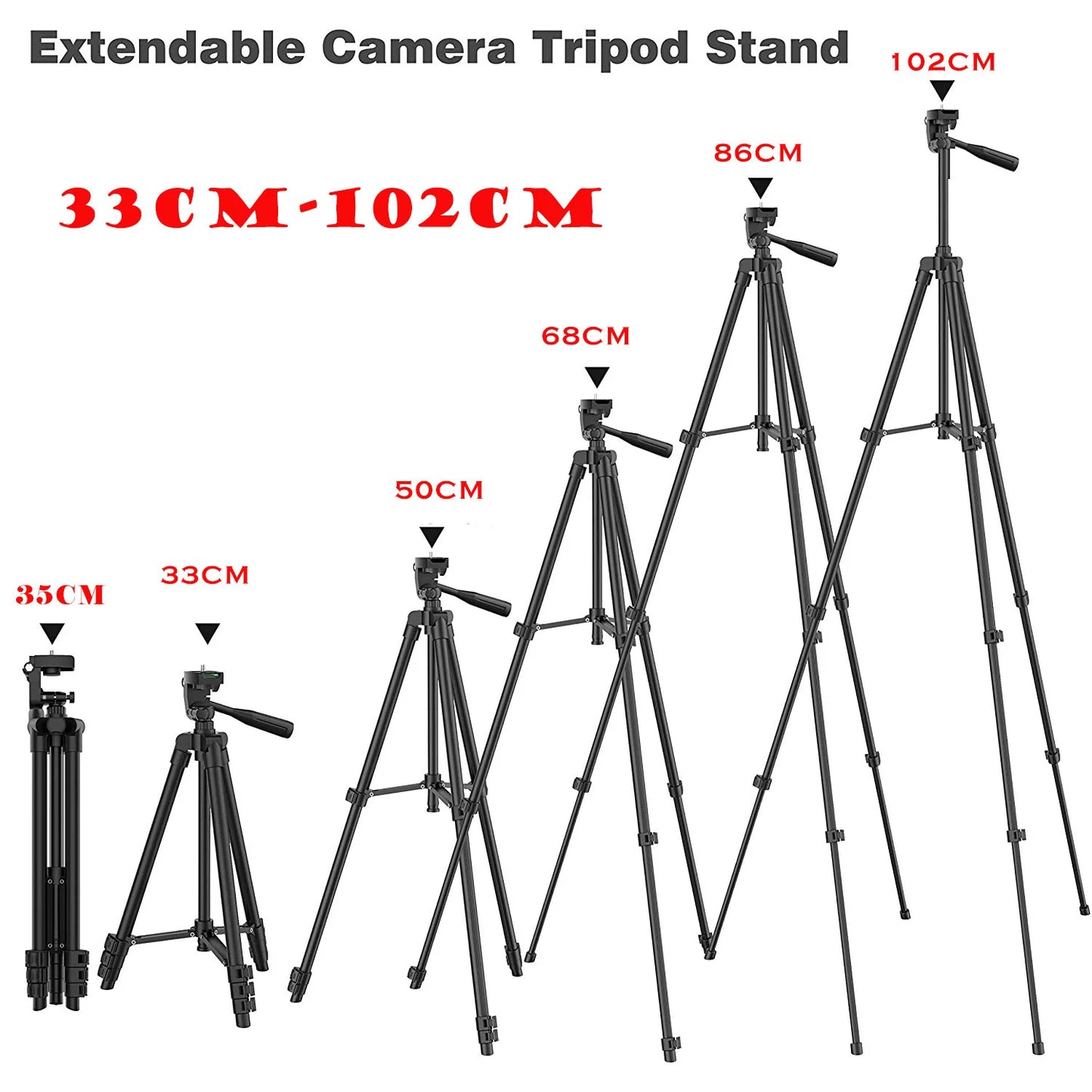 100cm Phone Tripod Stand – Video Recording Tripod with Bluetooth Remote, Universal Camera & Phone Photography Stand