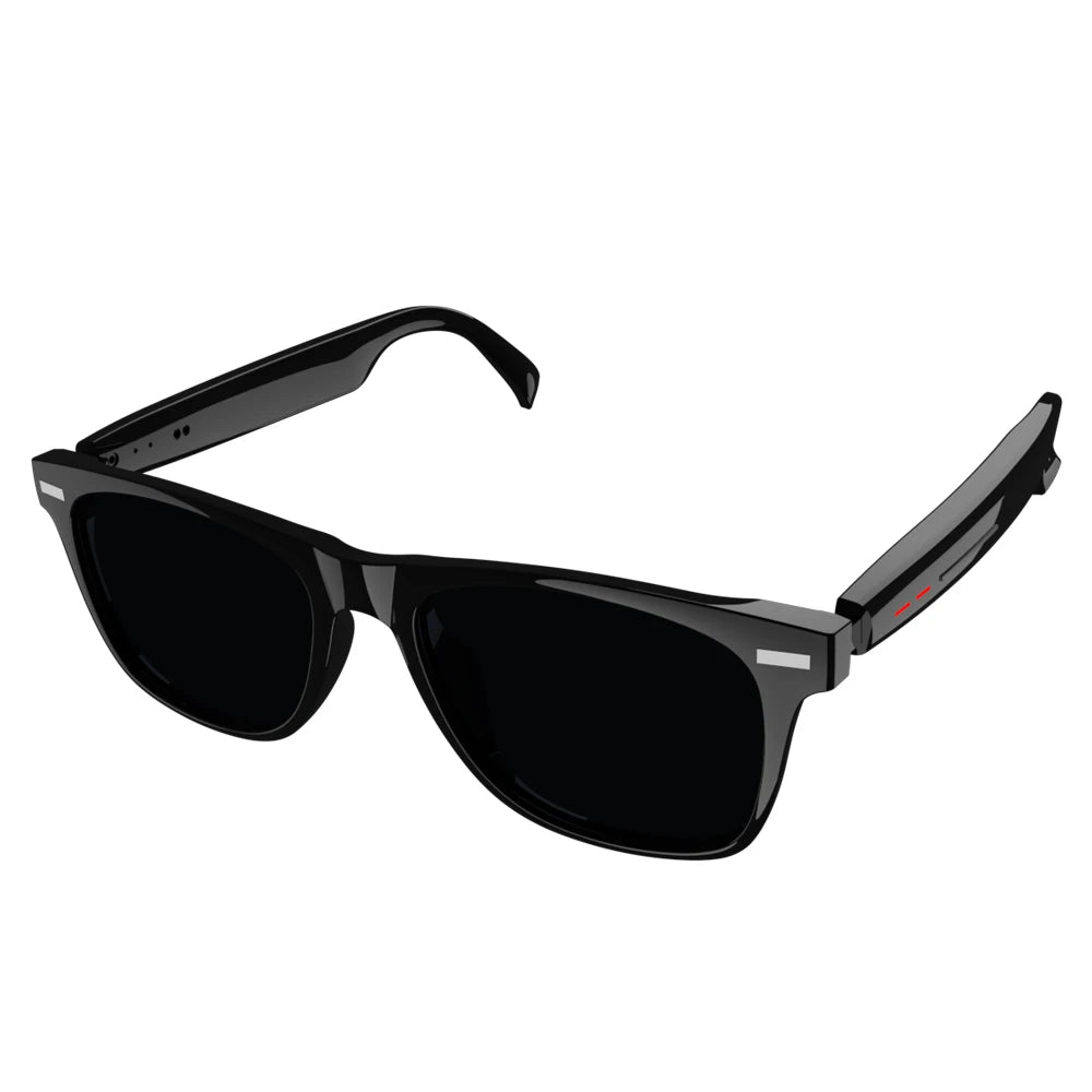 Smart Bluetooth Sunglasses for Men — Touch Control, Music & Calls, Remote Camera, Stereo Mic, AI Voice Assistant for Android & iOS