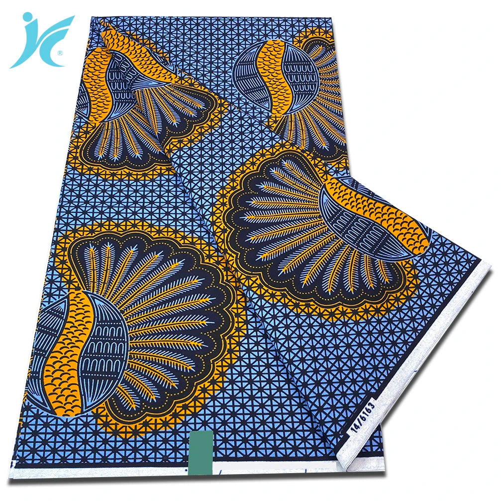 Classic African Wax Fabric - 100% Cotton Soft Ankara Pagne for Women's Dresses