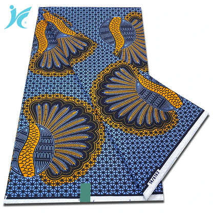Classic African Wax Fabric - 100% Cotton Soft Ankara Pagne for Women's Dresses