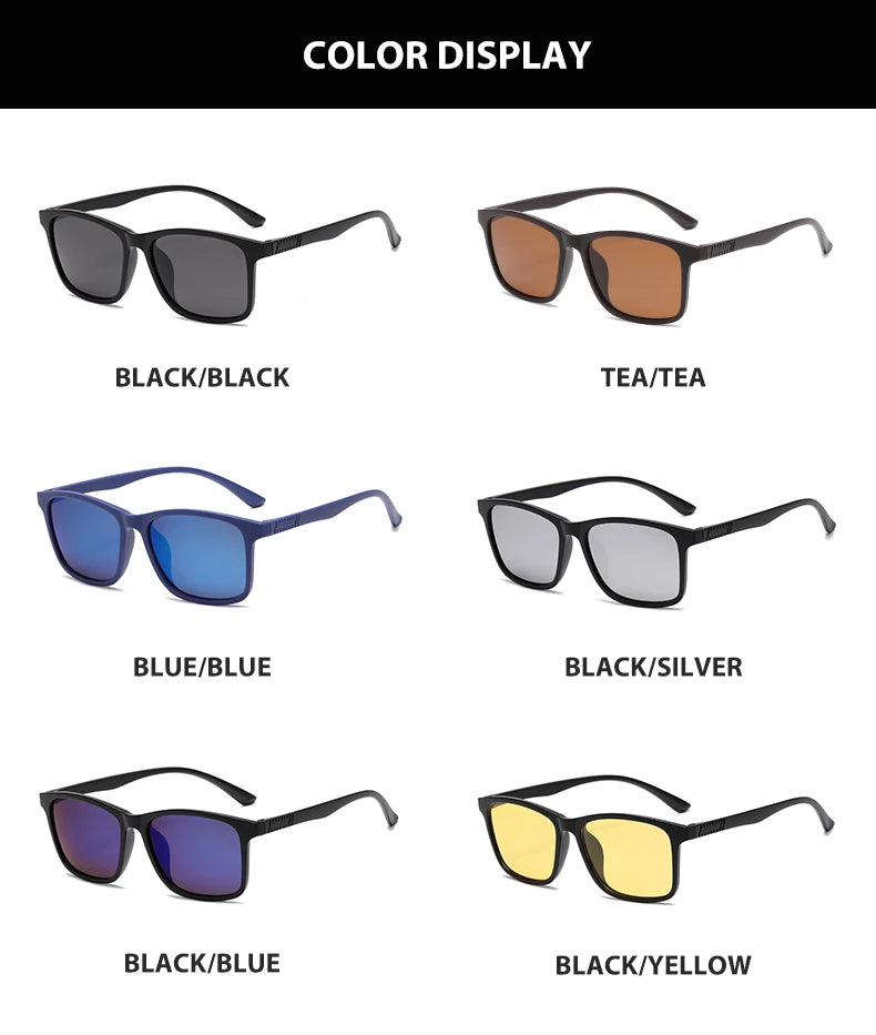 2024 New Men’s Business Polarized Square Frame Sunglasses – Fashion Outdoor Fishing & Driving Eyewear