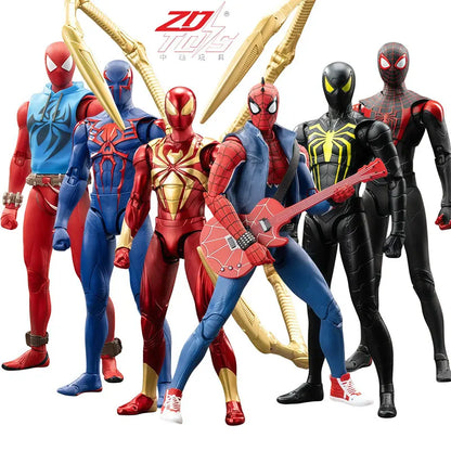 Spider-Man Action Figure - Miles Morales, Scarlet Spider, Hobie Brown & Iron Spider Collectible Toy Gift