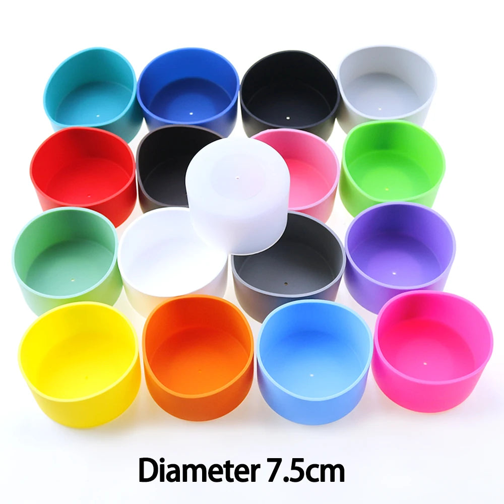 For Better Life , 7.5cm Soft Silicone Cup Bottom Protector Sleeve - Anti-Damage Accessory for Glass Water & Tea Bottles
