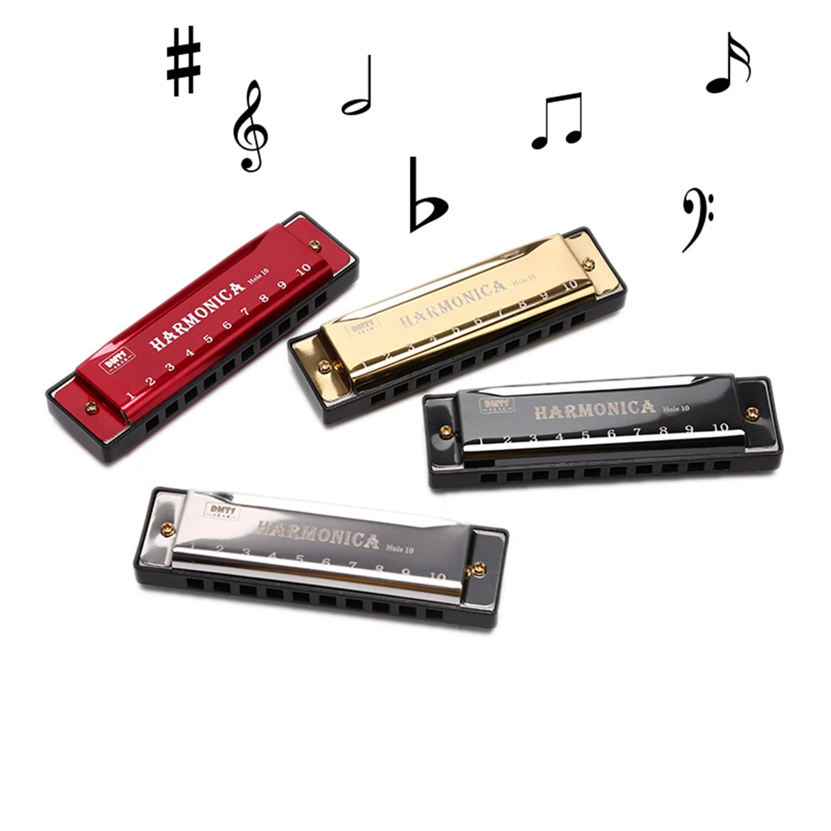 Harmonica Key of C - 10 Hole Diatonic for Beginners, Students & Kids with Case, Gift Ready