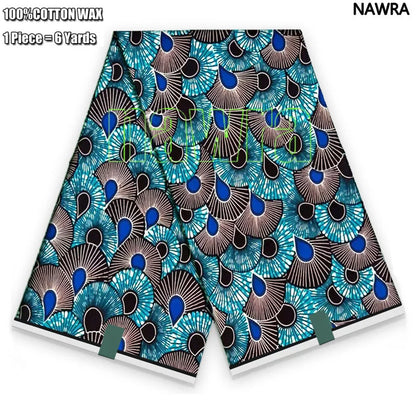 100% Cotton African Real Wax Fabric - Ankara Batik Pagne Sewing Material for Women's Dresses