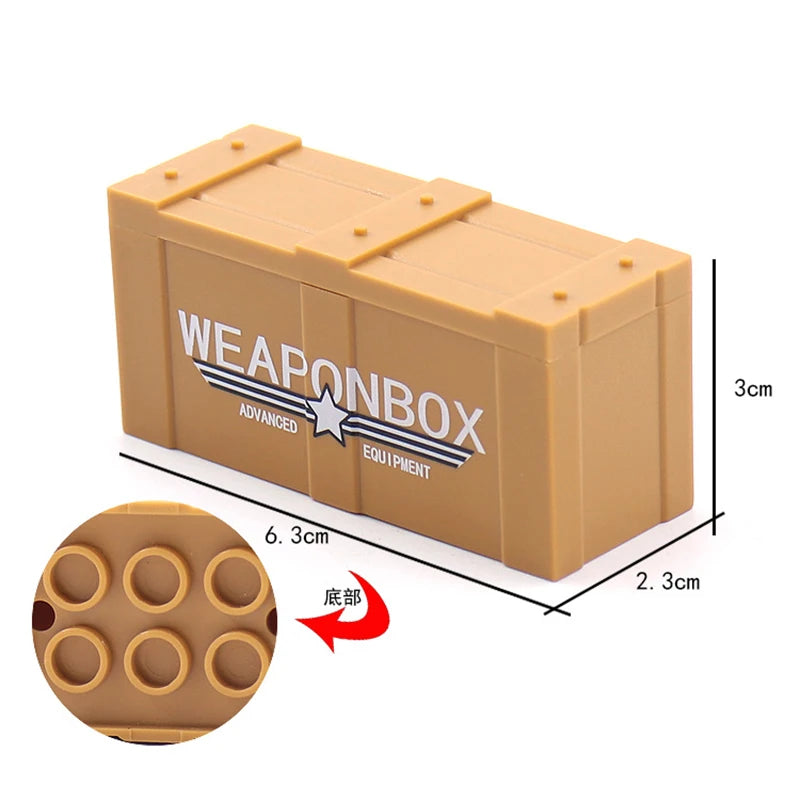 Military Building Blocks Soldier Set - Tactical Weapons Figures with Gatling Gun, Rifle, Mortar & Accessories Toy Kit