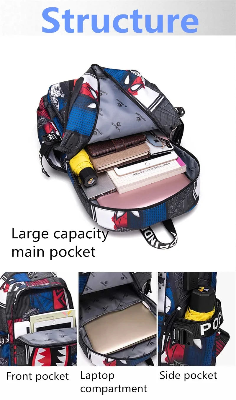 Anti-Theft Waterproof Backpack — Unisex Fabric Rucksack Travel Bag for School & Students