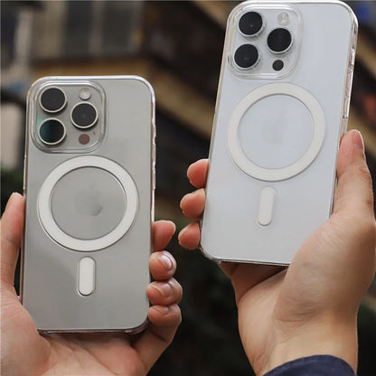 Original Animation Magnetic Case for iPhone 12-16 Pro Max — Transparent Hard PC Cover with MagSafe