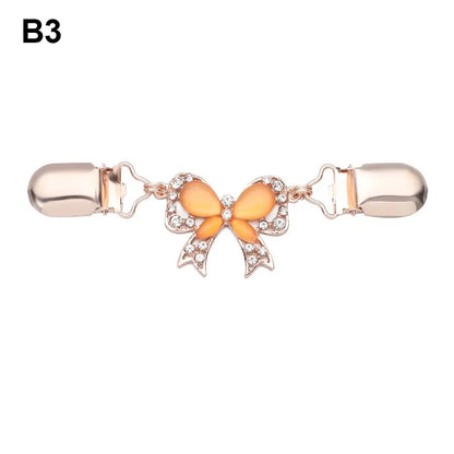 Retro Rhinestone Sweater Shawl Clasp - Antique Flower Duck Mouth Clothing Pin For Cardigans And Shirts