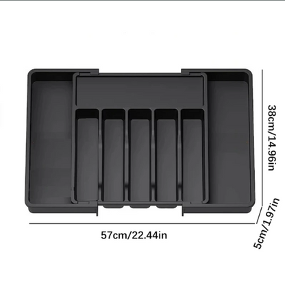 Expandable Cutlery Drawer Organizer Adjustable Utensil Tray with Compartments for Kitchen Flatware Storage