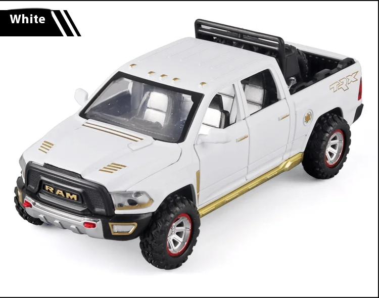 1:32 RAM Pickup Truck Alloy Model – Kids’ Toy with Sound, Light & Spring-Back Action for Adventurous Play
