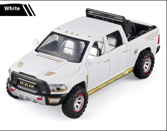1:32 RAM Pickup Truck Alloy Model – Kids’ Toy with Sound, Light & Spring-Back Action for Adventurous Play