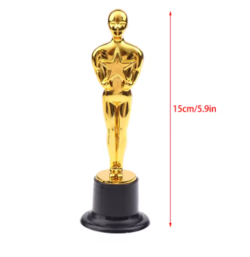 Gold Oscar-Style Trophy Statuette – Plastic Award Figurine for Parties, Decorations & Appreciation Gifts