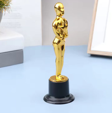 Gold Oscar-Style Trophy Statuette – Plastic Award Figurine for Parties, Decorations & Appreciation Gifts