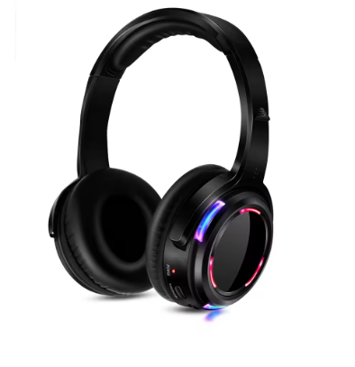 Silent Disco LED Headphones 10-Pack with 200m RF Wireless Transmitter – Party, DJ, Wedding, Club