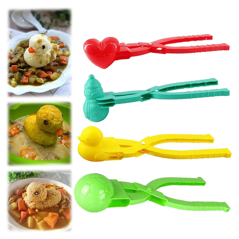Duck Rice Mold Snowball Maker – Cute Animal Rice Ball Shaper with Handle for Kids & Winter Fun